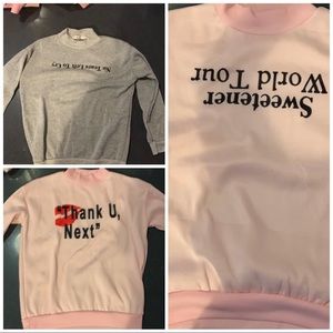 set of 3 ariana grande crewnecks